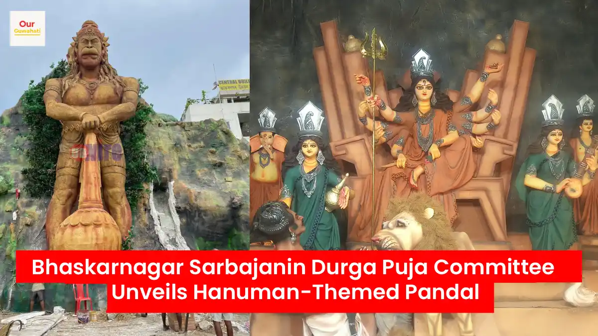 Bhaskarnagar Sarbajanin Durga Puja Committee Unveils Hanuman-Themed Pandal