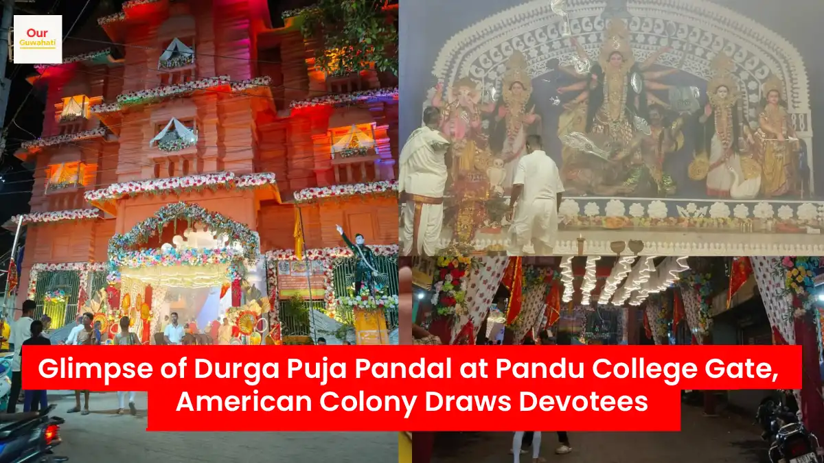 Glimpse of Durga Puja Pandal at Pandu College Gate, American Colony Draws Devotees