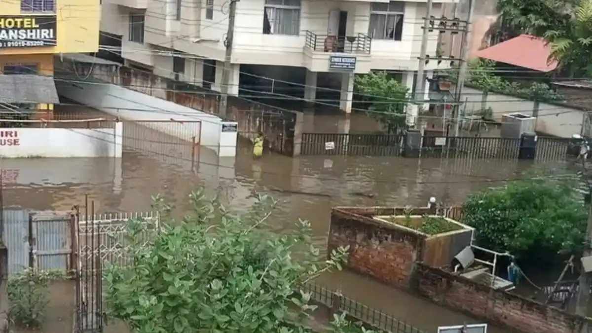 Heavy Rain Leaves Rukmini Gaon Waterlogged in Guwahati