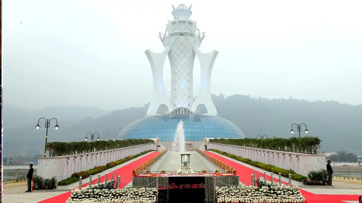 Litter, Shoe Pile-Up Seen at Swahid Smarak Kshetra Entry in Guwahati
