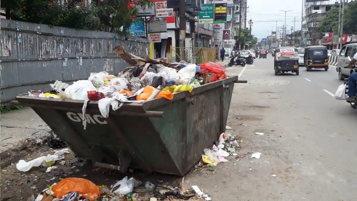 Illegal Garbage Dump Makes Walking Difficult on RC Das Path in Guwahati